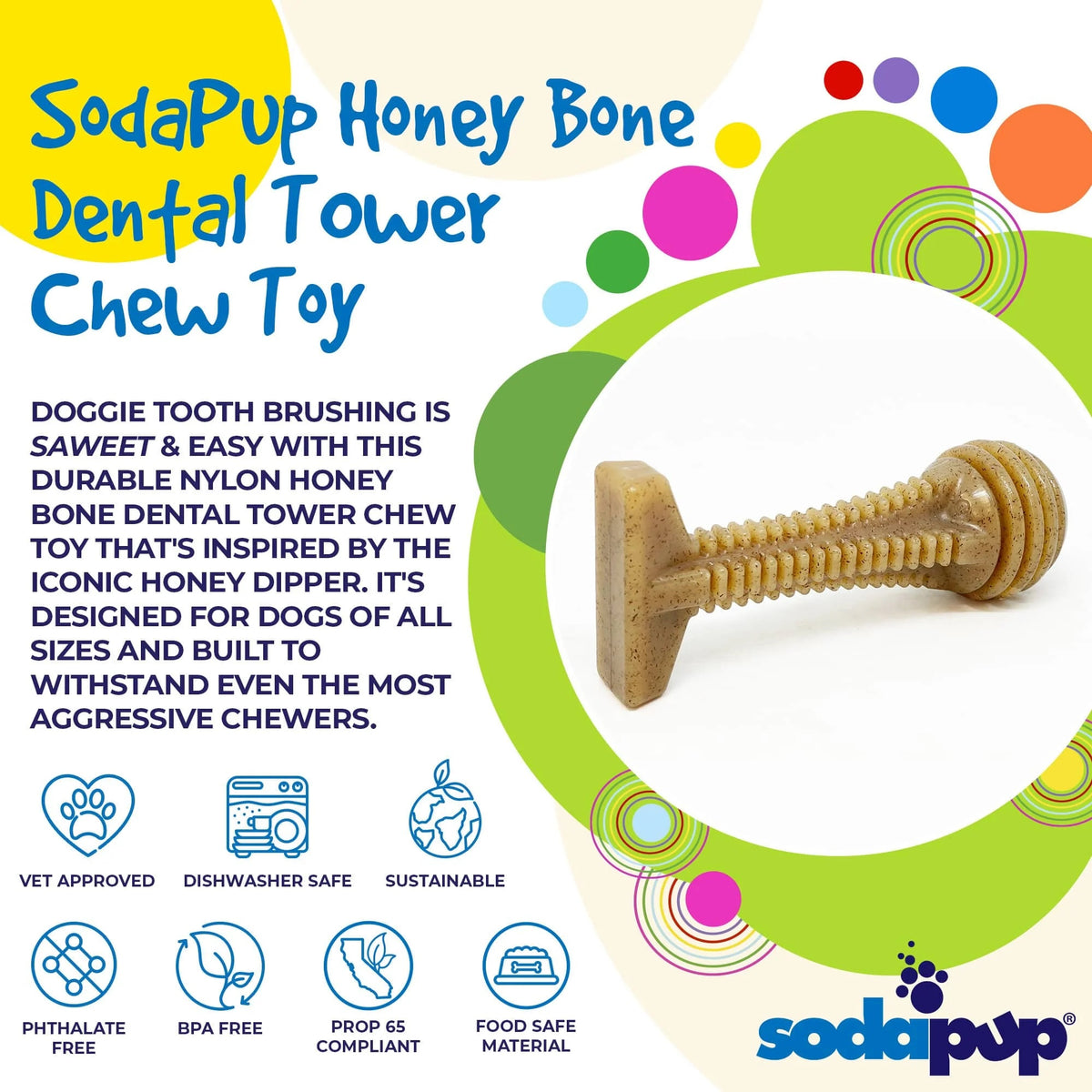 SodaPup Nylon Dental Tower Dog Chew Toy