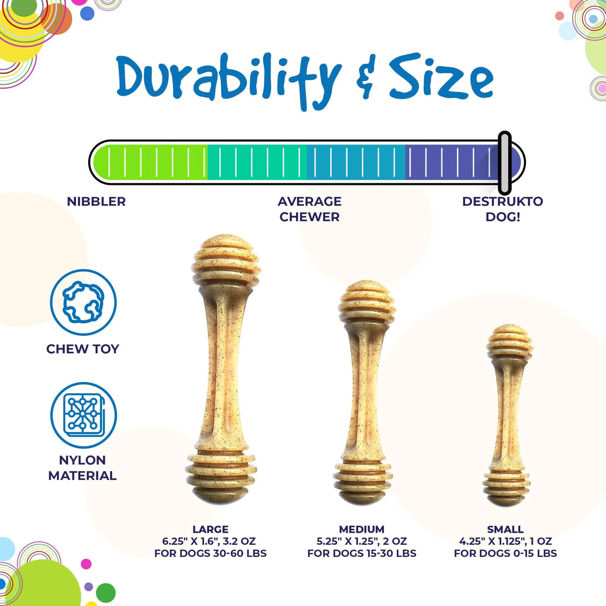 SodaPup Nylon Honey Bone Dog Chew Toy XL