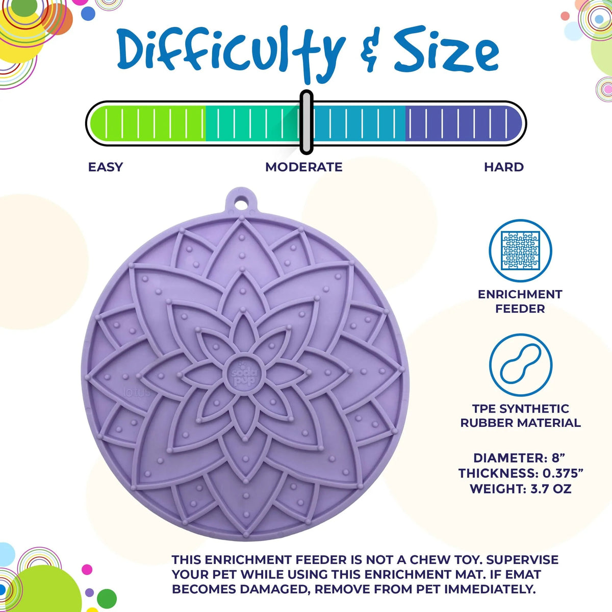 SodaPup TPE eMat Lotus Enrichment Lick Mat Pastel Green