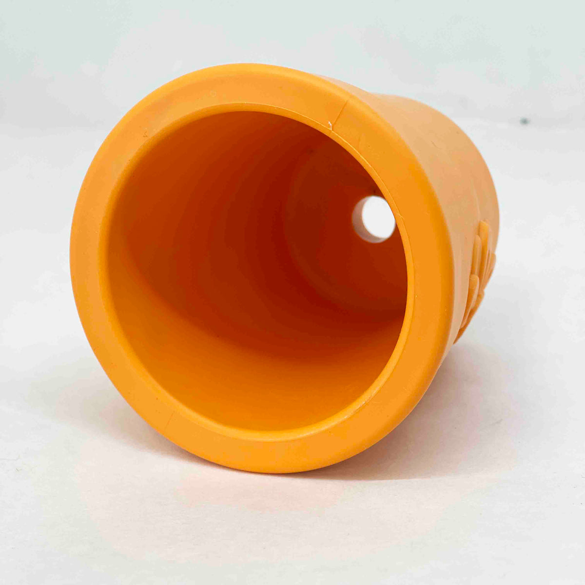 SodaPup Rubber Flower Pot Durable Treat Dispenser Dog Toy Orange 3.5"
