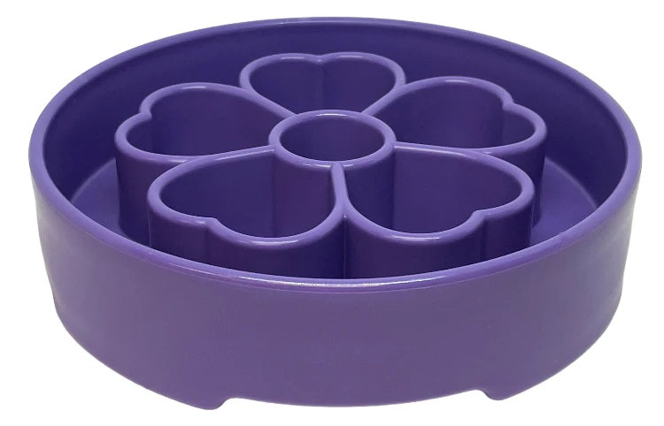 SodaPup Flower eBowl Enrichment Slow Feeder Bowl Purple 8"