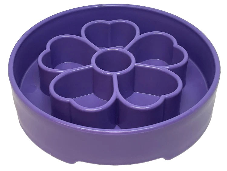 SodaPup Flower eBowl Enrichment Slow Feeder Bowl Purple 8"