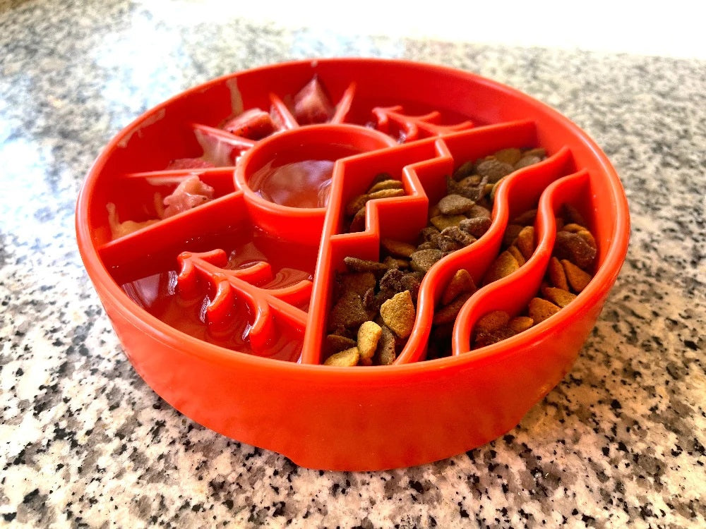 SodaPup Great Outdoors eBowl Enrichment Slow Feeder Bowl Orange 8"