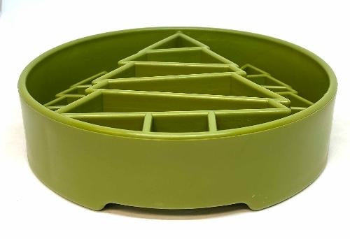 SodaPup Pine Trees eBowl Enrichment Slow Feeder Bowl Green 8"