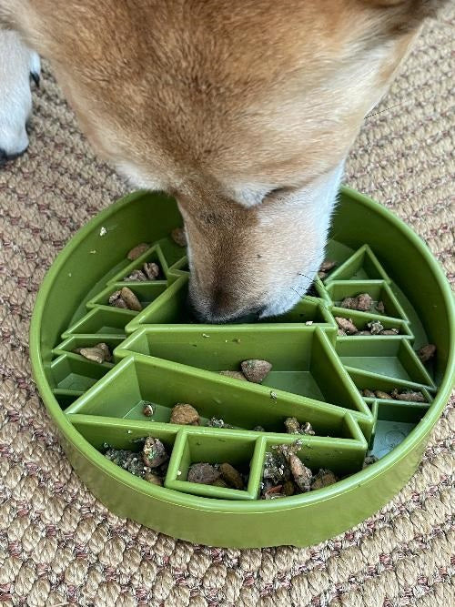 SodaPup Pine Trees eBowl Enrichment Slow Feeder Bowl Green 8"