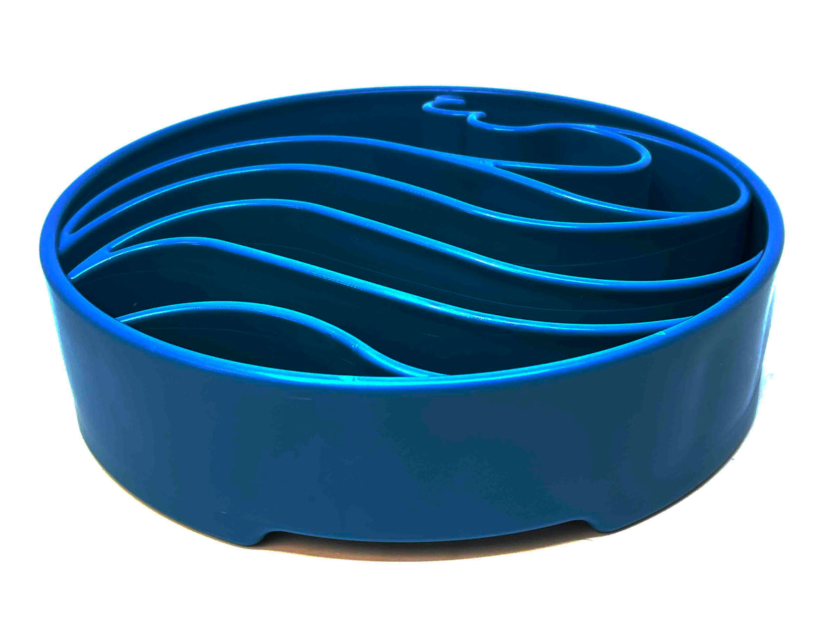 SodaPup Wave eBowl Enrichment Slow Feeder Bowl Blue 8"