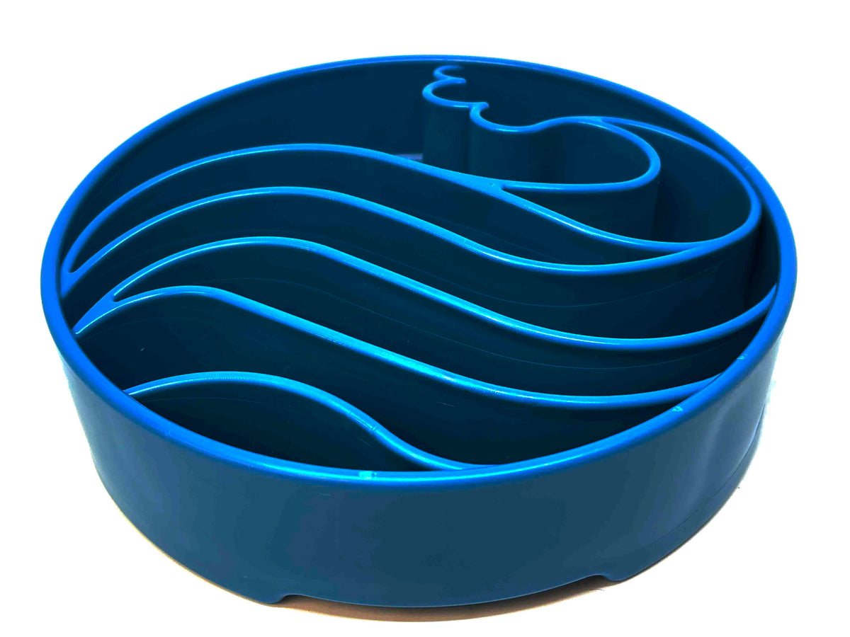 SodaPup Wave eBowl Enrichment Slow Feeder Bowl Blue 8"