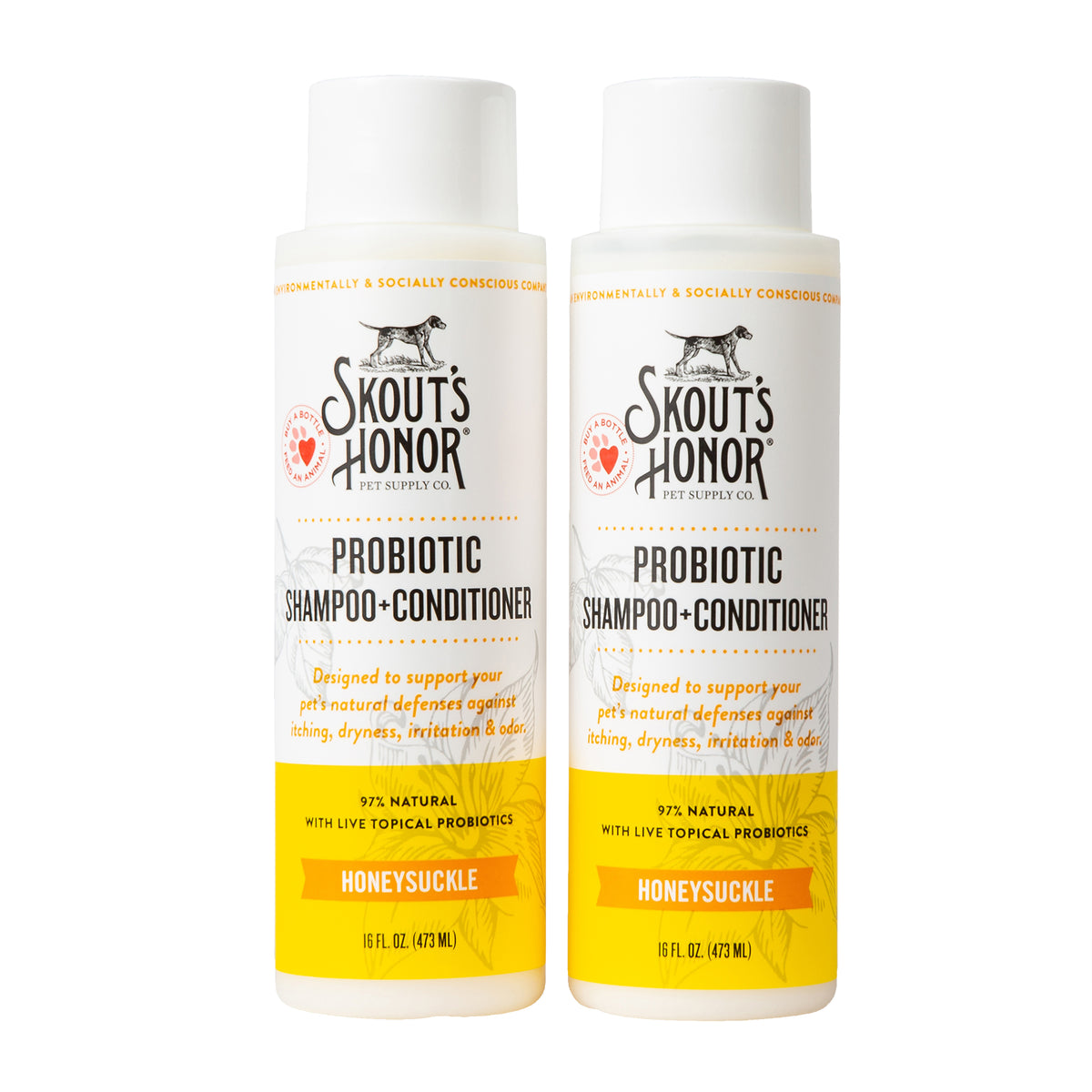 Skout's Honor Probiotic Shampoo + Conditioner Honeysuckle 16 oz