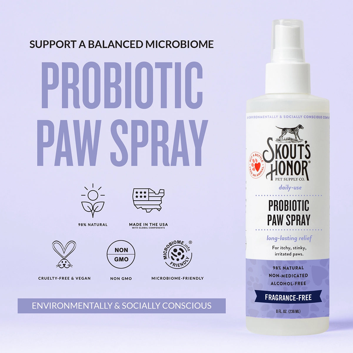 Skout's Honor Probiotic Paw Spray 8 oz