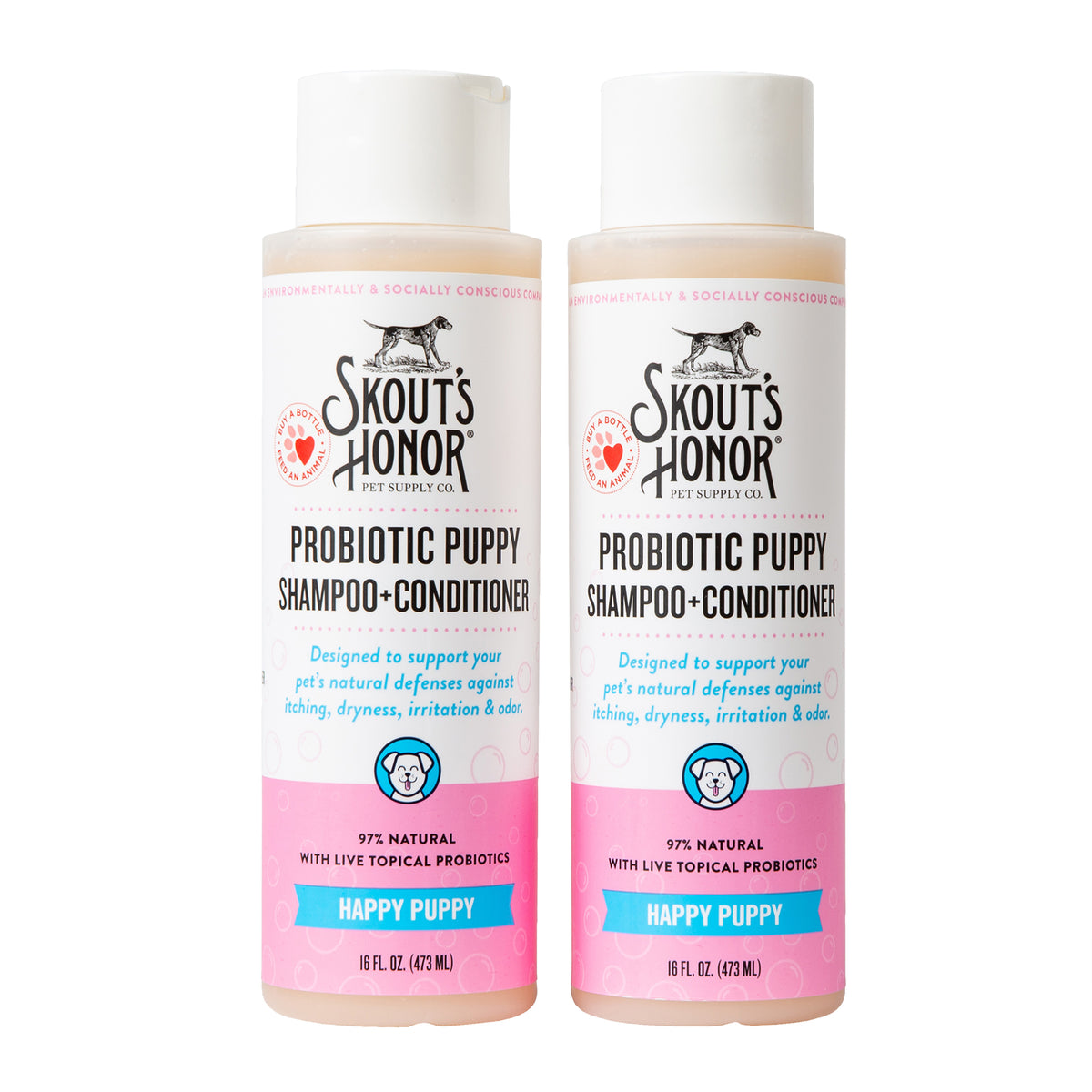 Skout's Honor Probiotic Shampoo + Conditioner Happy Puppy 16 oz