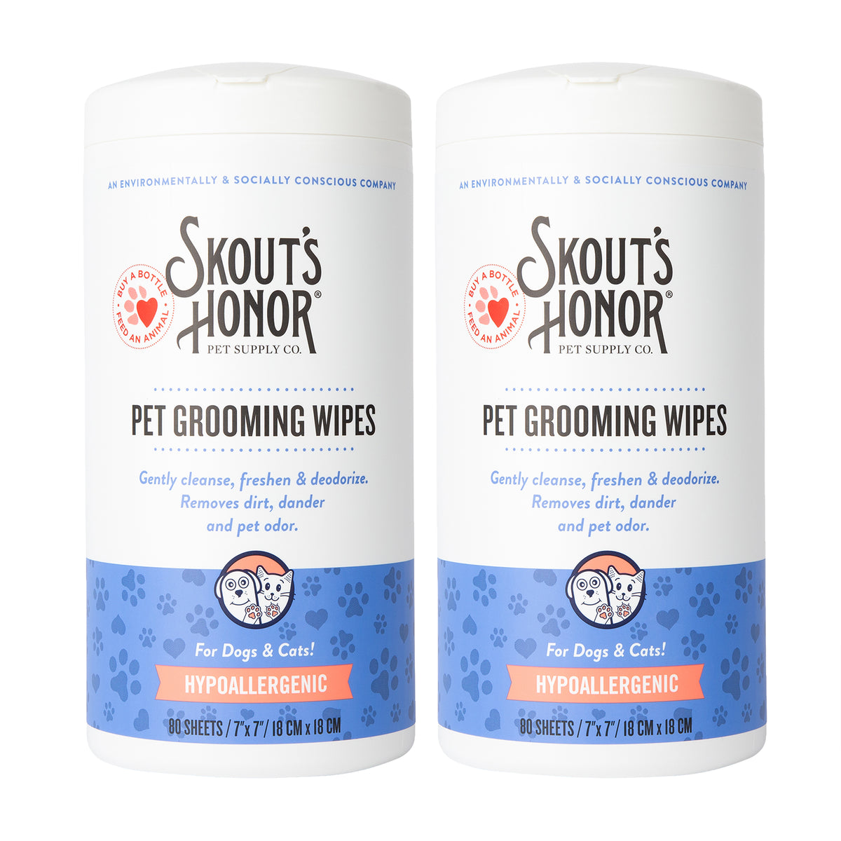 Skout's Honor Pet Grooming Wipes for Dogs & Cats 80ct