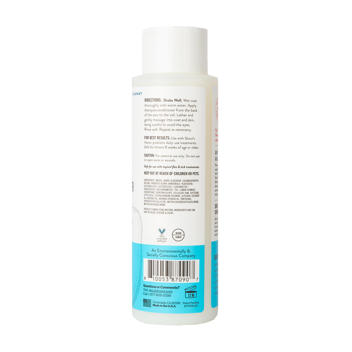 Skout's Honor Cat Probiotic Shampoo + Conditioner Fragrance-Free 16oz