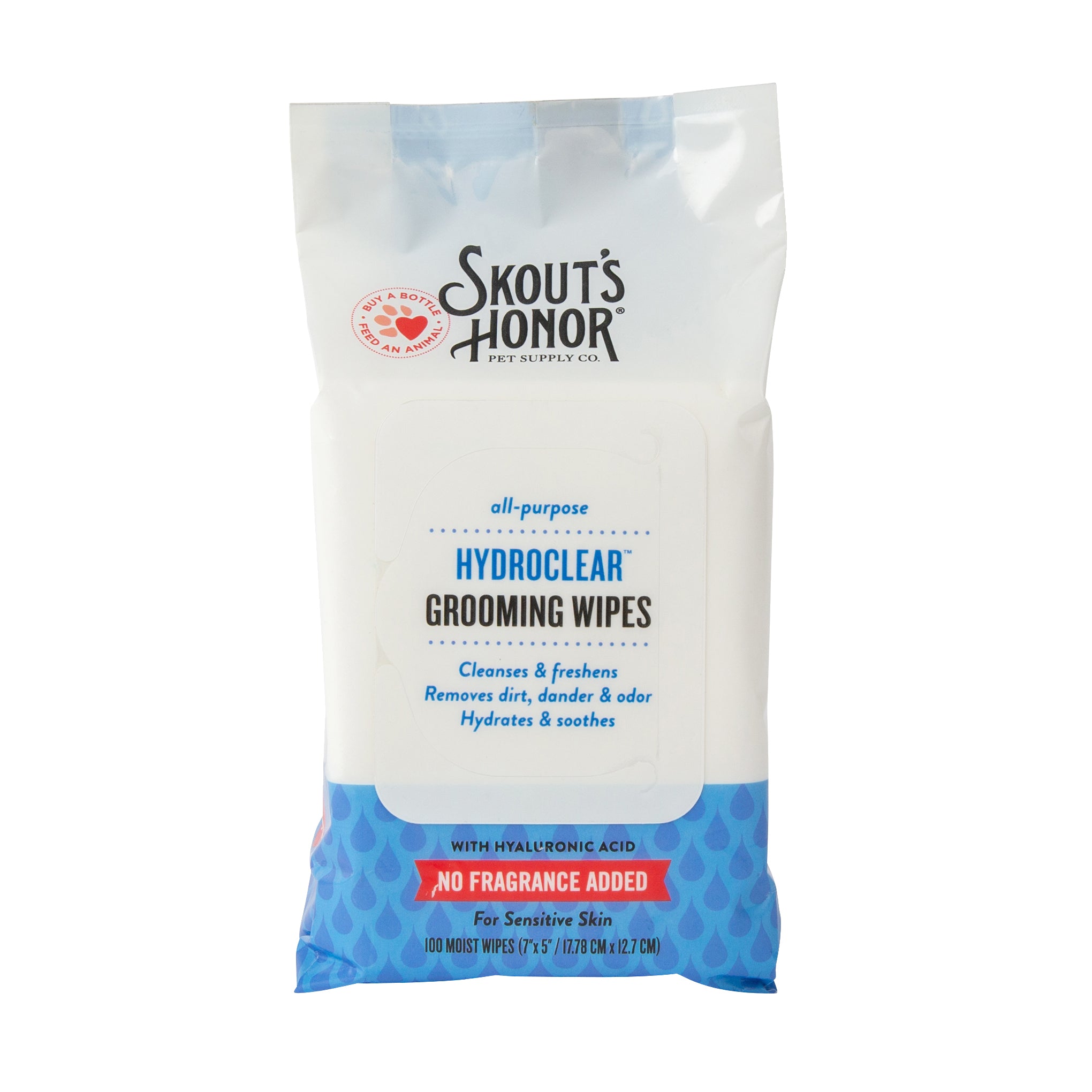 Skout's Honor HydroClear Grooming Wipes, No Added Fragrance, 100ct