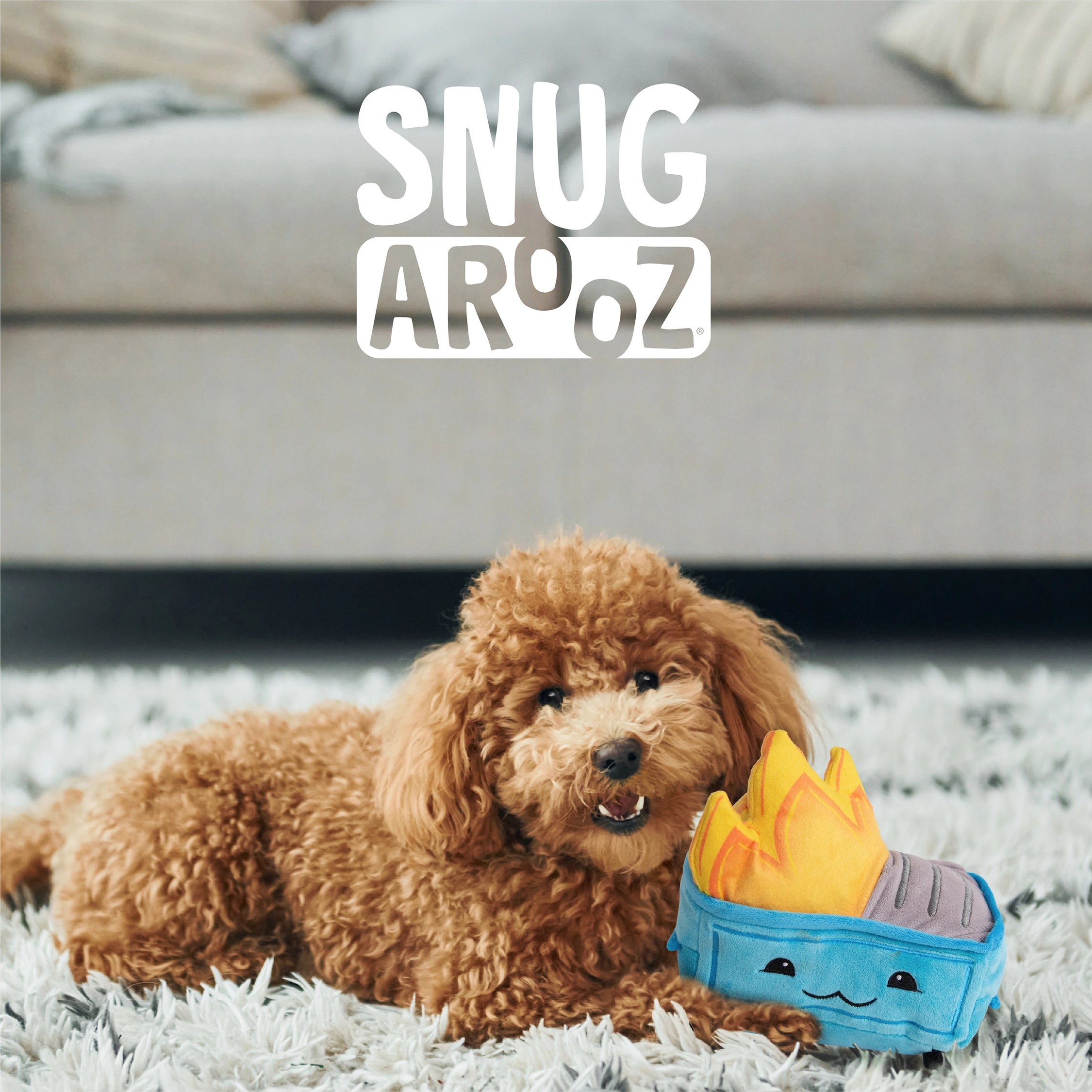 SnugArooz Dumpster Fire Plush Dog Toy 6.5"