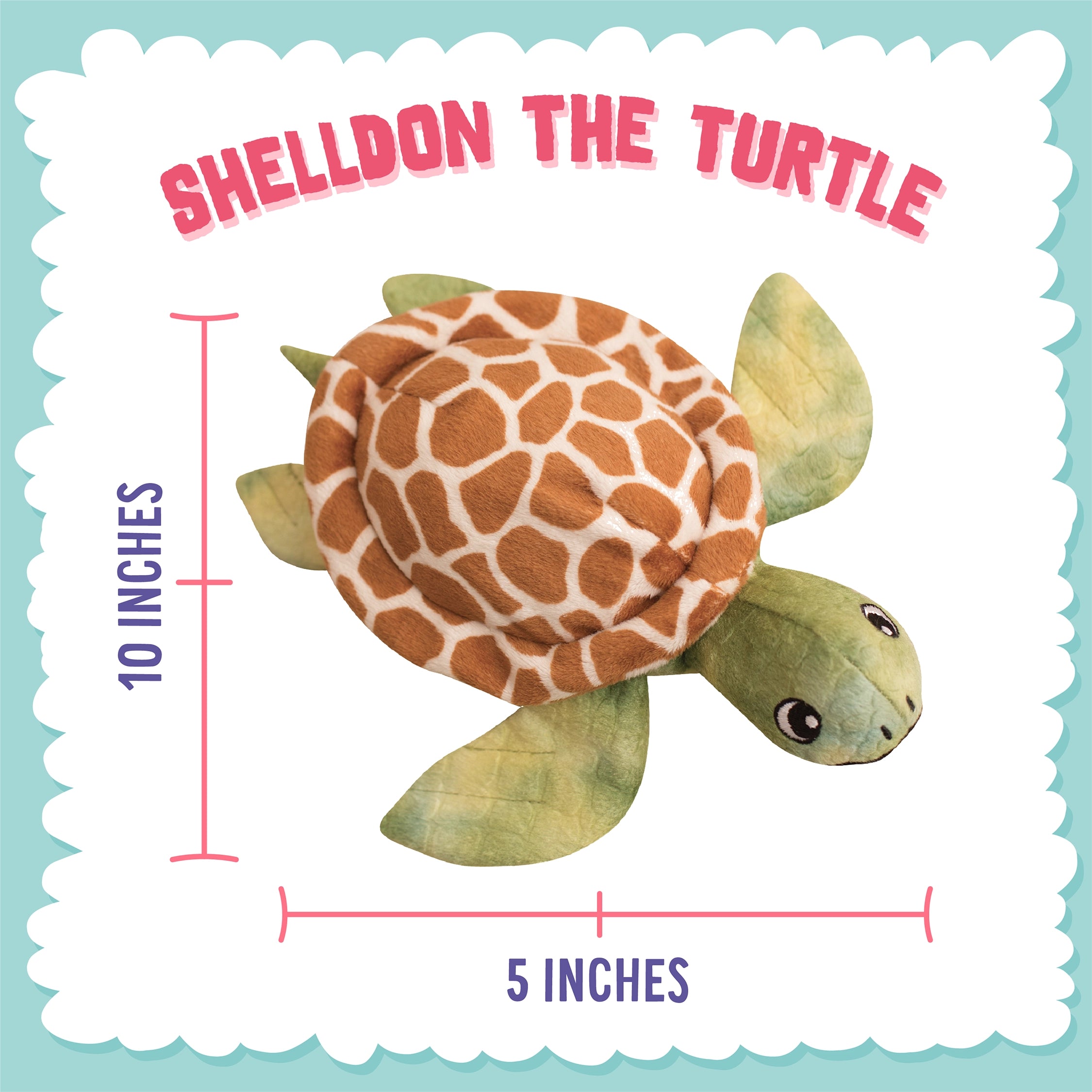 SnugArooz Shelldon the Turtle Plush Dog Toy 10"