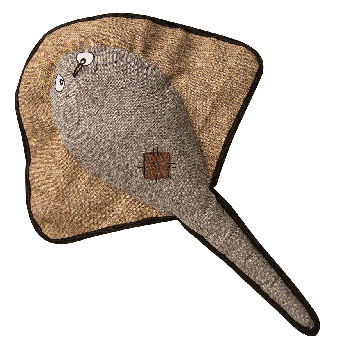 SnugArooz Sally the Stingray w/ Rubber Spikey Ball Plush Dog Toy 21"