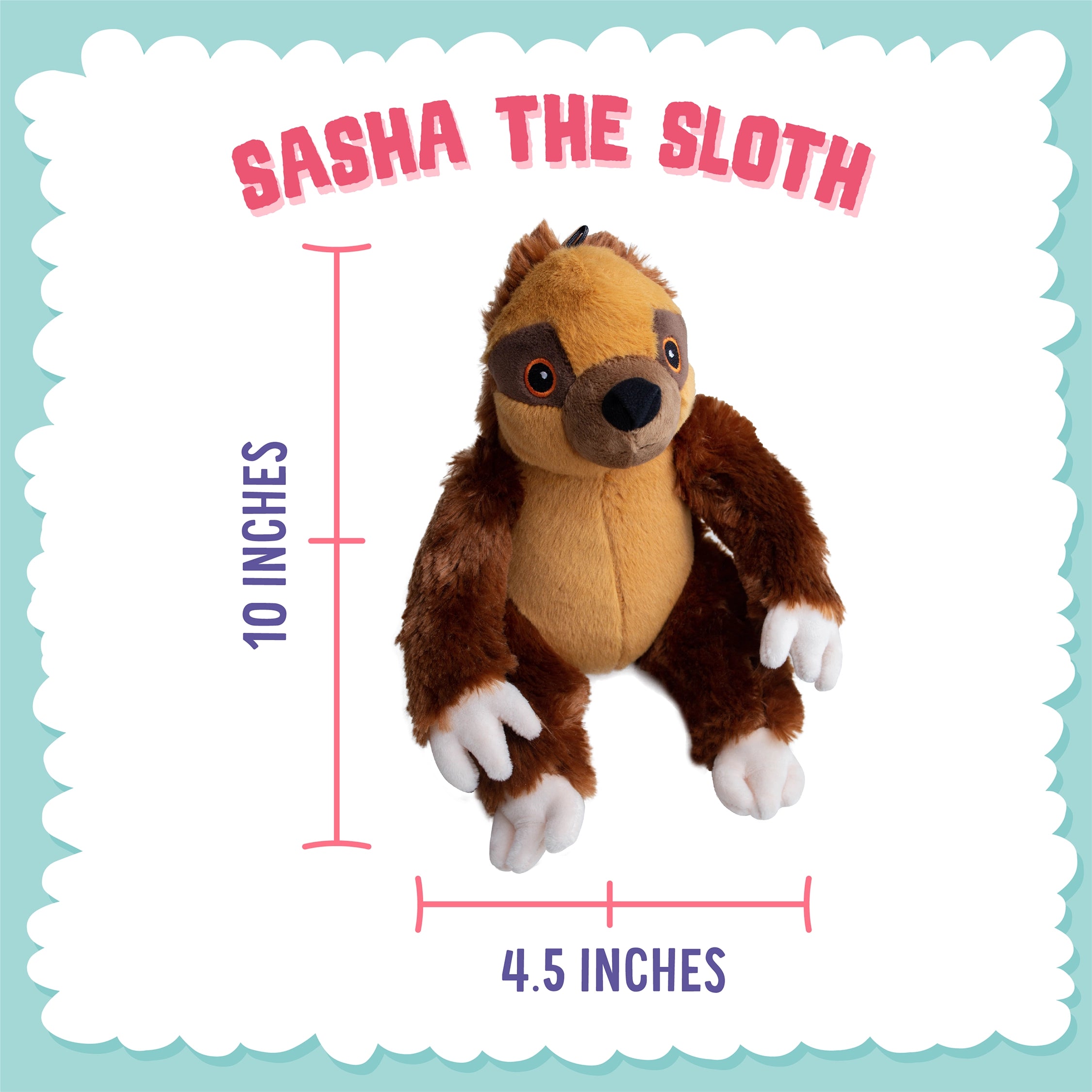 SnugArooz Sasha the Sloth Plush Dog Toy 11"