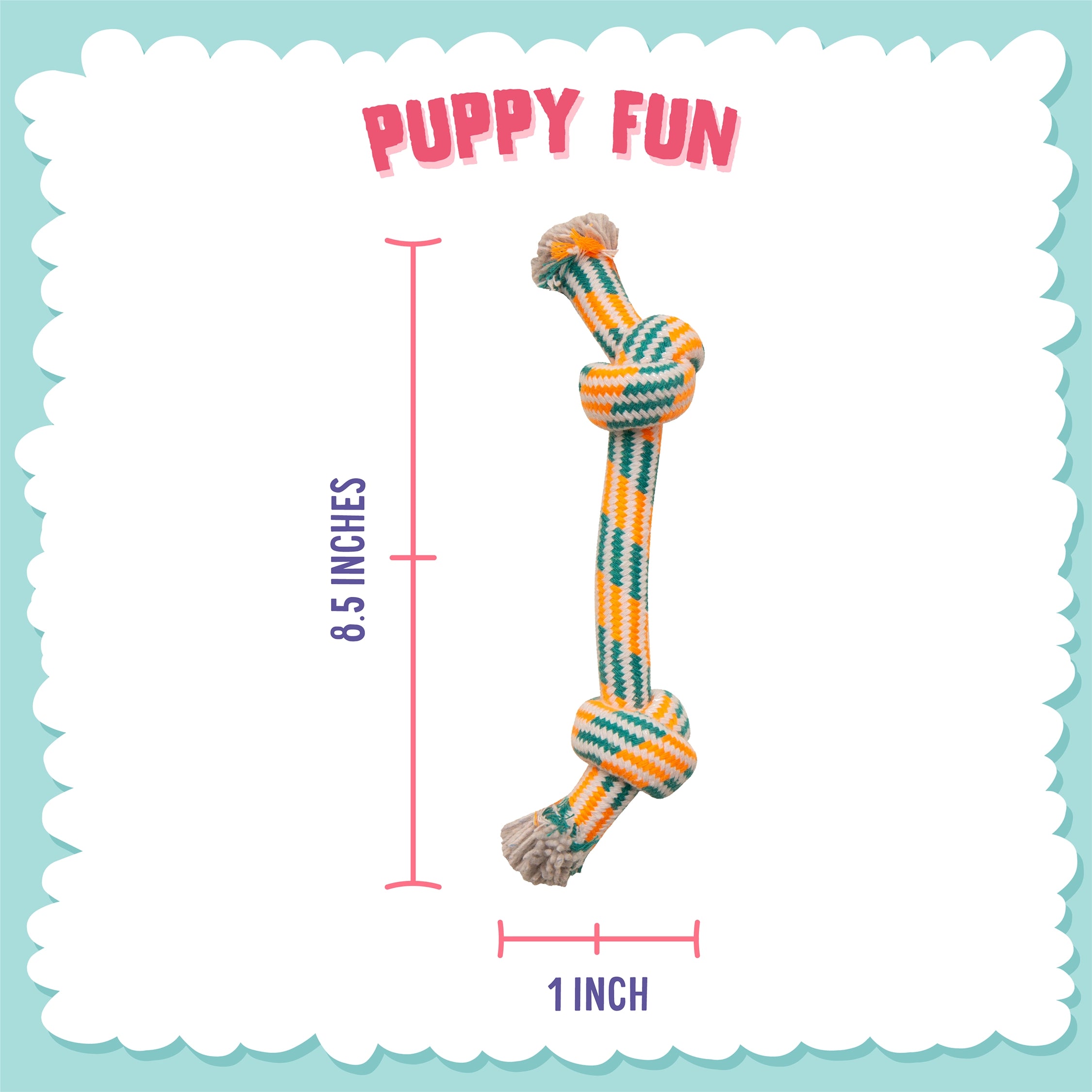 SnugArooz Puppy Fun Rope Dog Toy Assorted Colors 7"