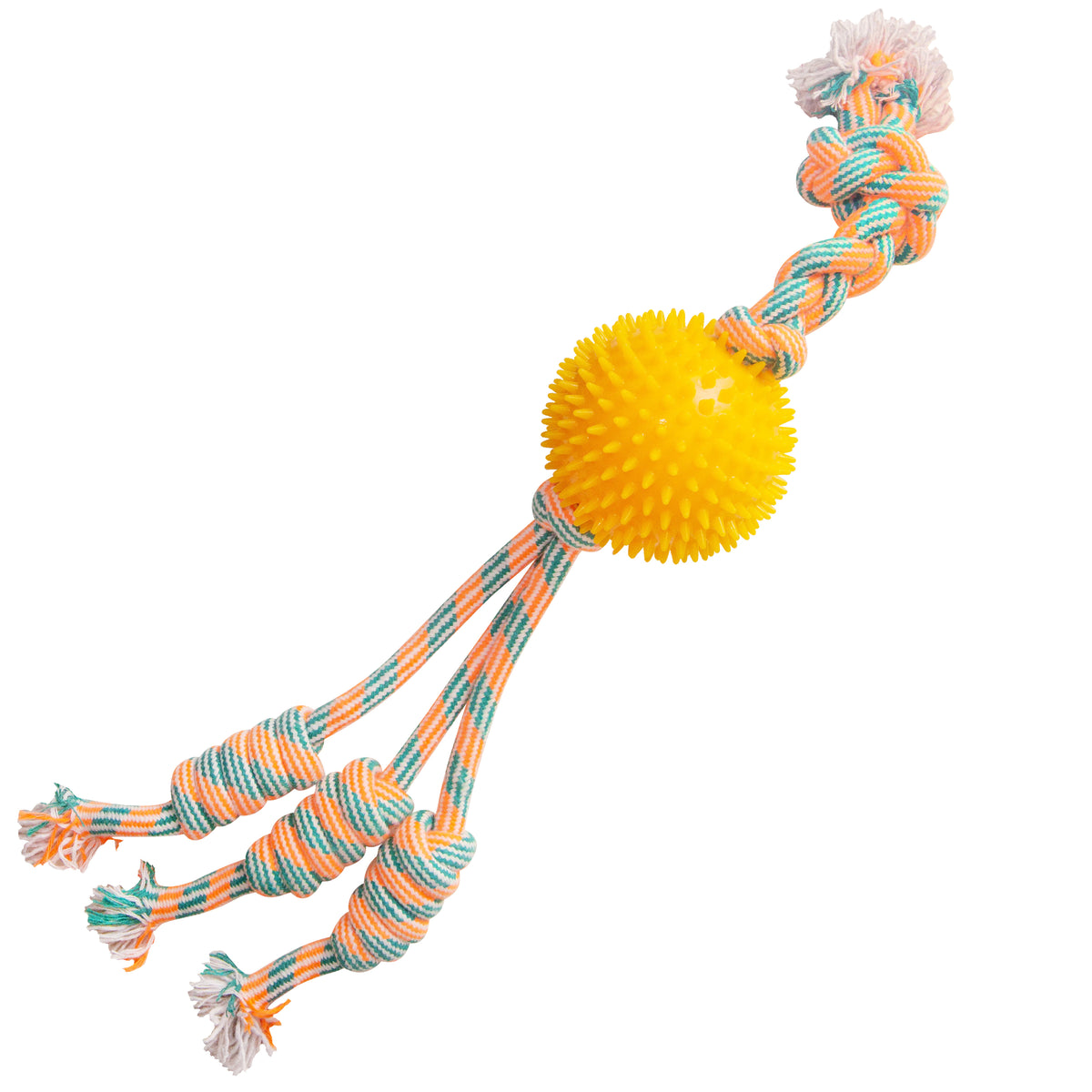 SnugArooz Feel'N Spikey Rope Dog Toy Assorted Colors 23"