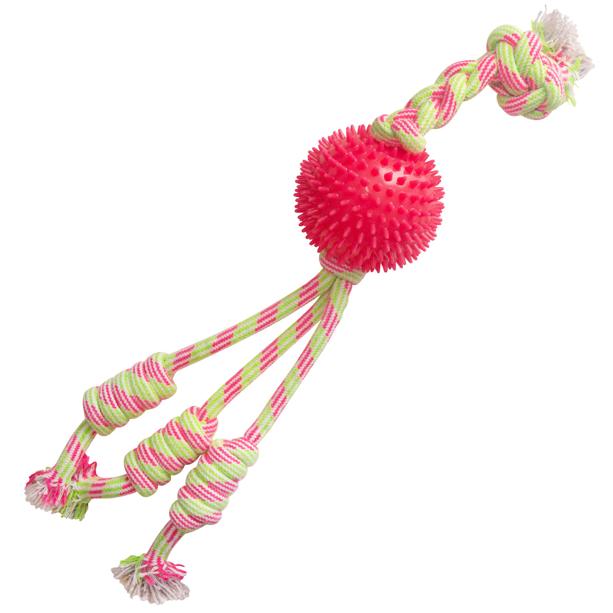 SnugArooz Feel'N Spikey Rope Dog Toy Assorted Colors 23"