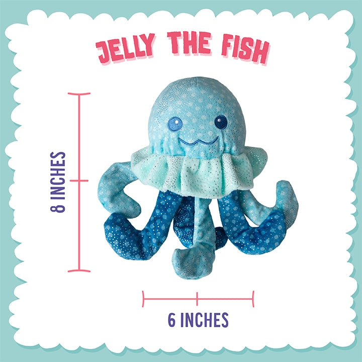 SnugArooz Jelly the Fish Plush Dog Toy 8"
