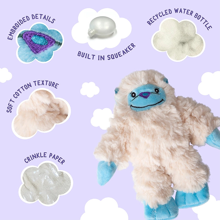 SnugArooz Young Yeti Plush Dog Toy 7"