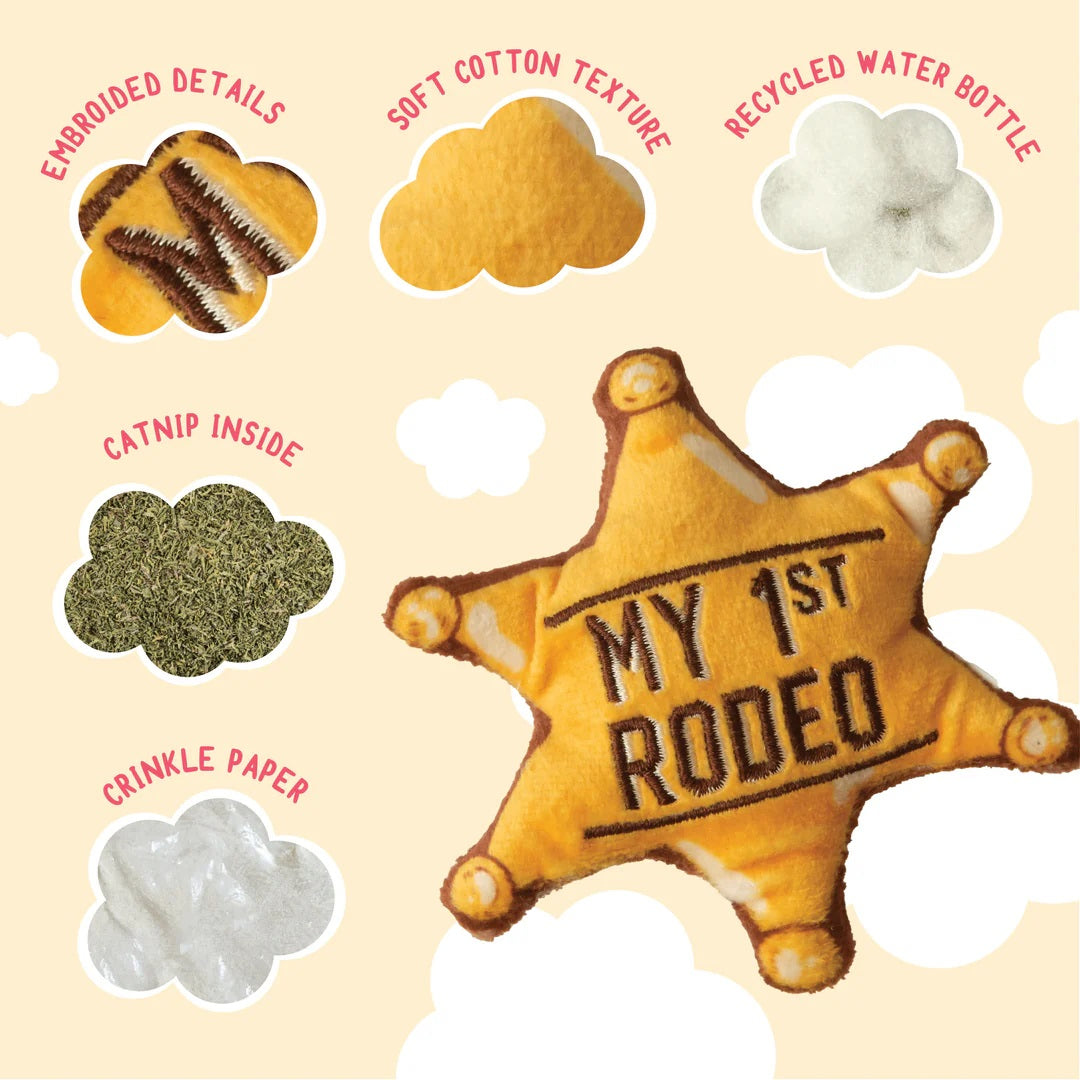 SnugArooz Kitty 1st Rodeo with Catnip Cat Toy 5"