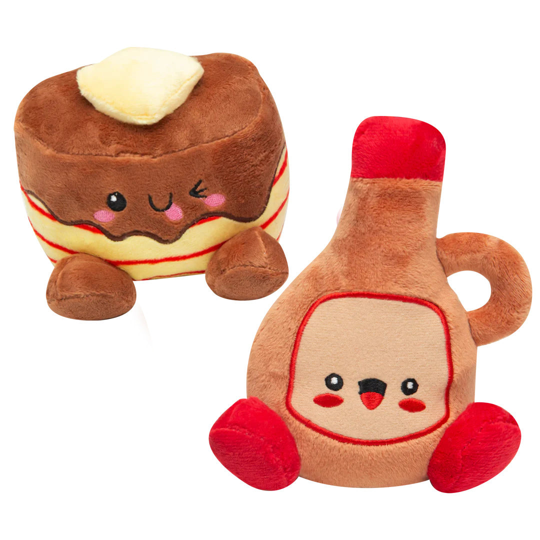 SnugArooz Pancake and Syrup Plush Dog Toy 4" 2pk