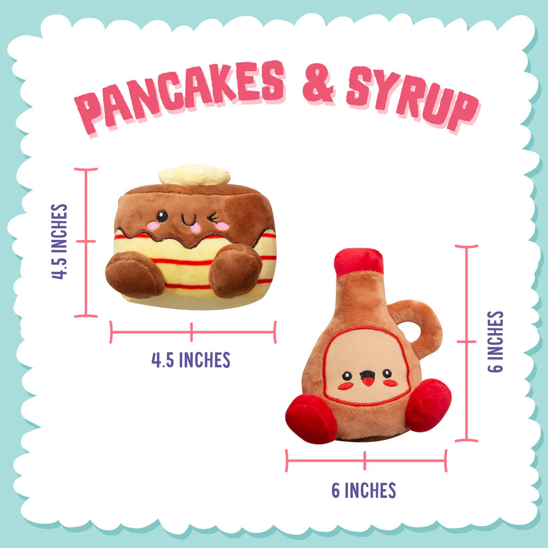 SnugArooz Pancake and Syrup Plush Dog Toy 4" 2pk