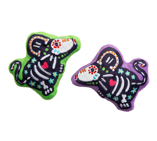 SnugArooz Day of the Dead Cats Cat Toy 2 pk
