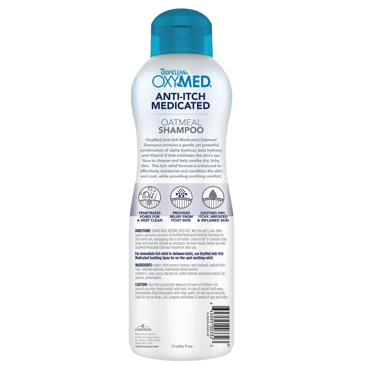 TropiClean OxyMed Medicated Anti-Itch Shampoo for Pets, 20oz