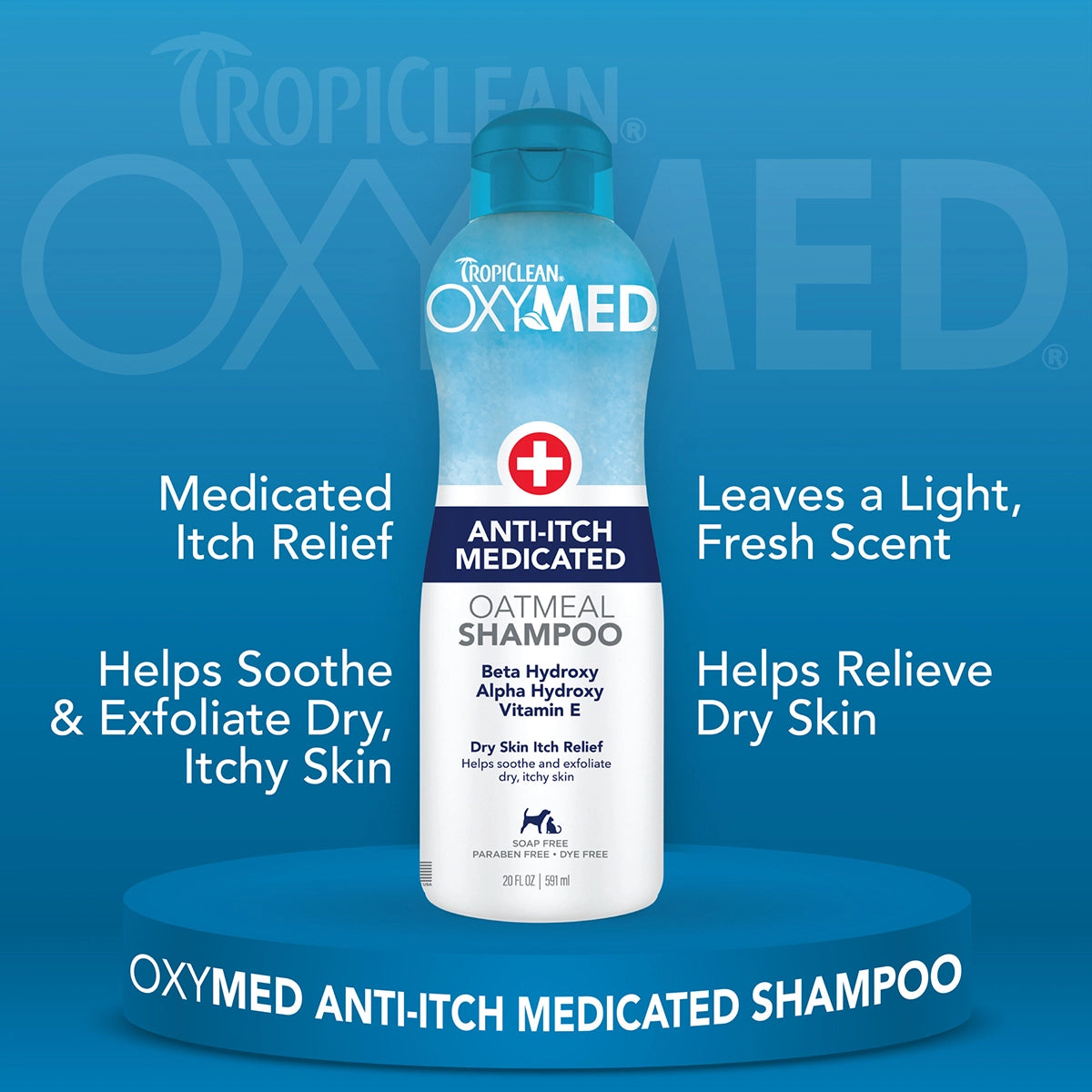TropiClean OxyMed Medicated Anti-Itch Shampoo for Pets, 20oz