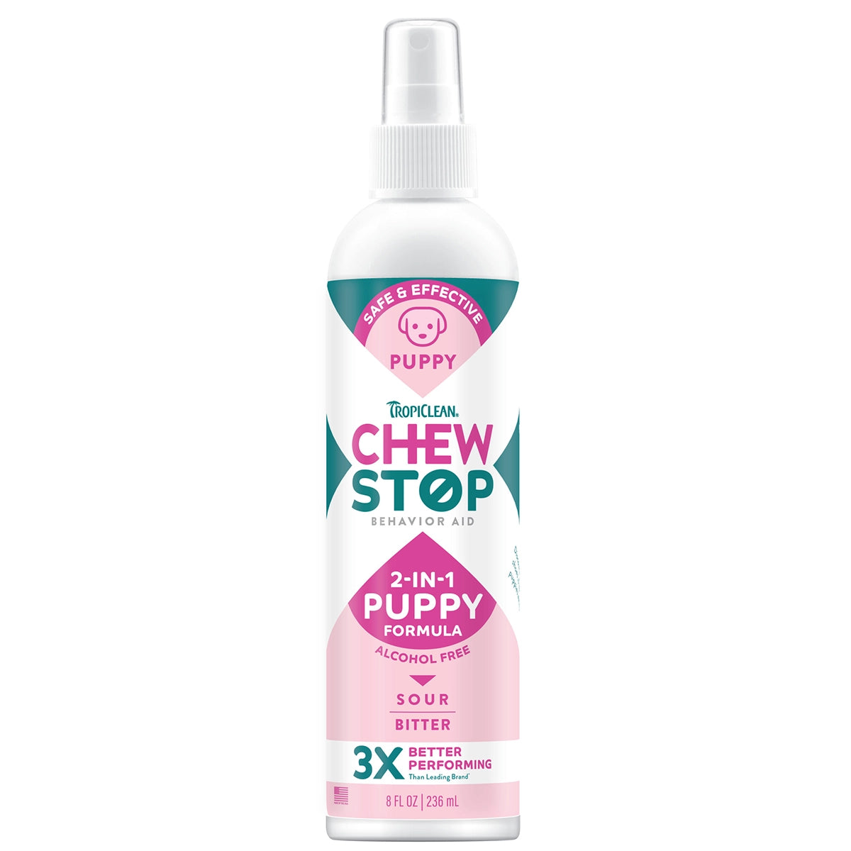 TropiClean Chew Stop Behavior Aid Puppy Spray, 8oz