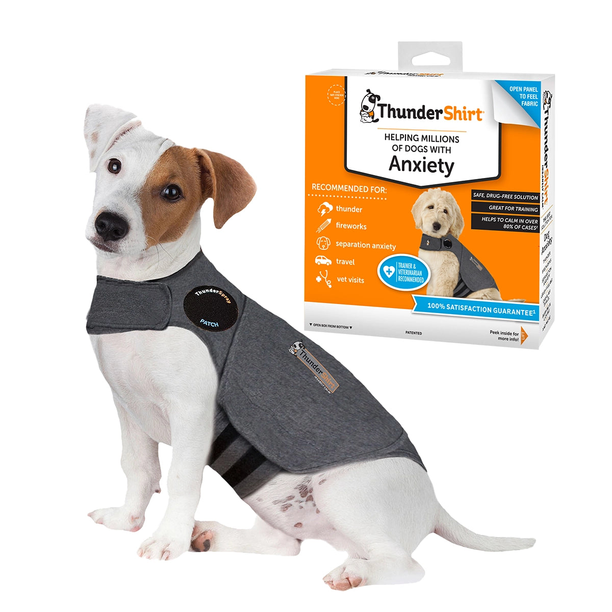 ThunderShirt For Dogs Small Heather Grey Classic-Dog Anxiety Relief Calming Vest