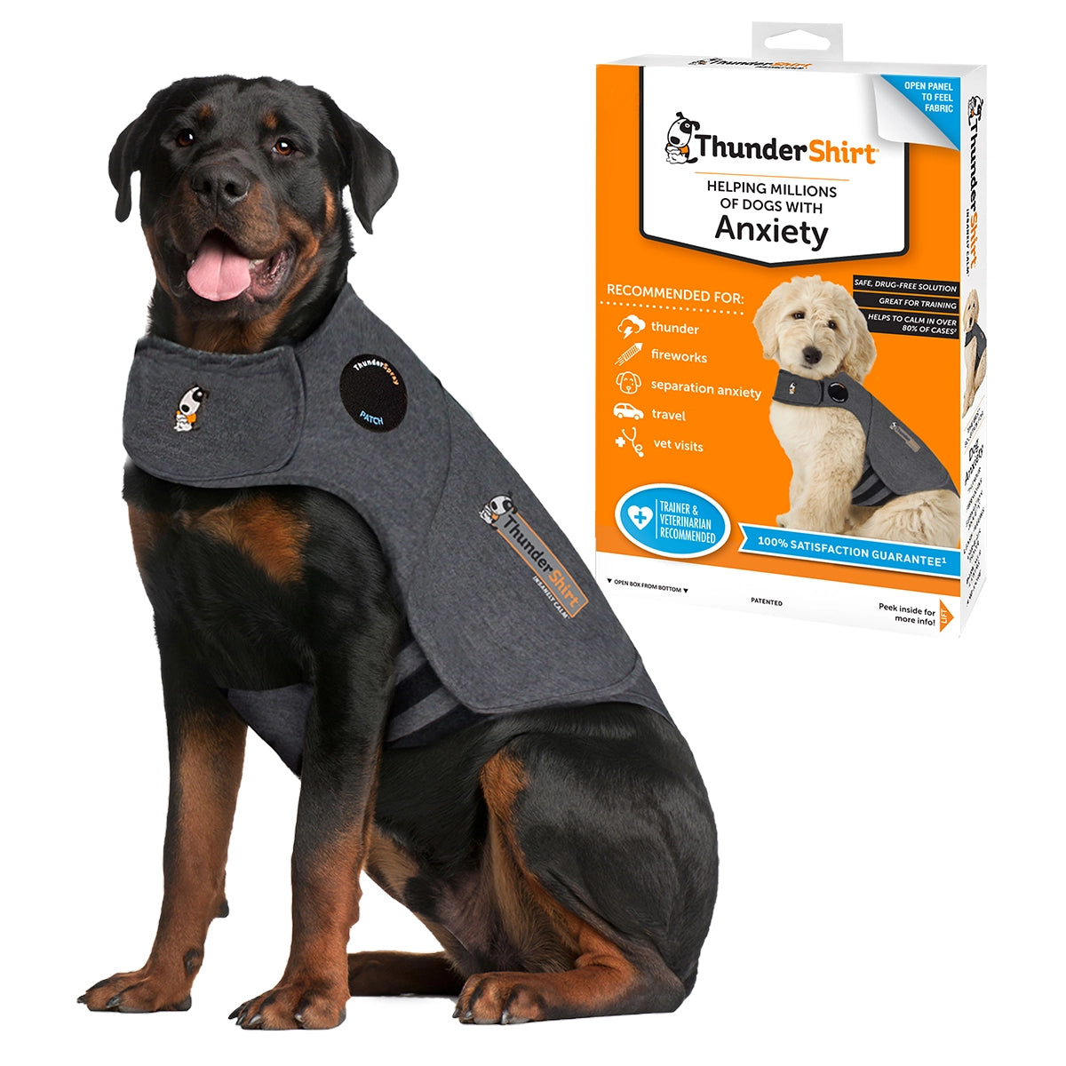 ThunderShirt For Dogs XX Large Heather Grey Classic-Dog Anxiety Relief Calming Vest