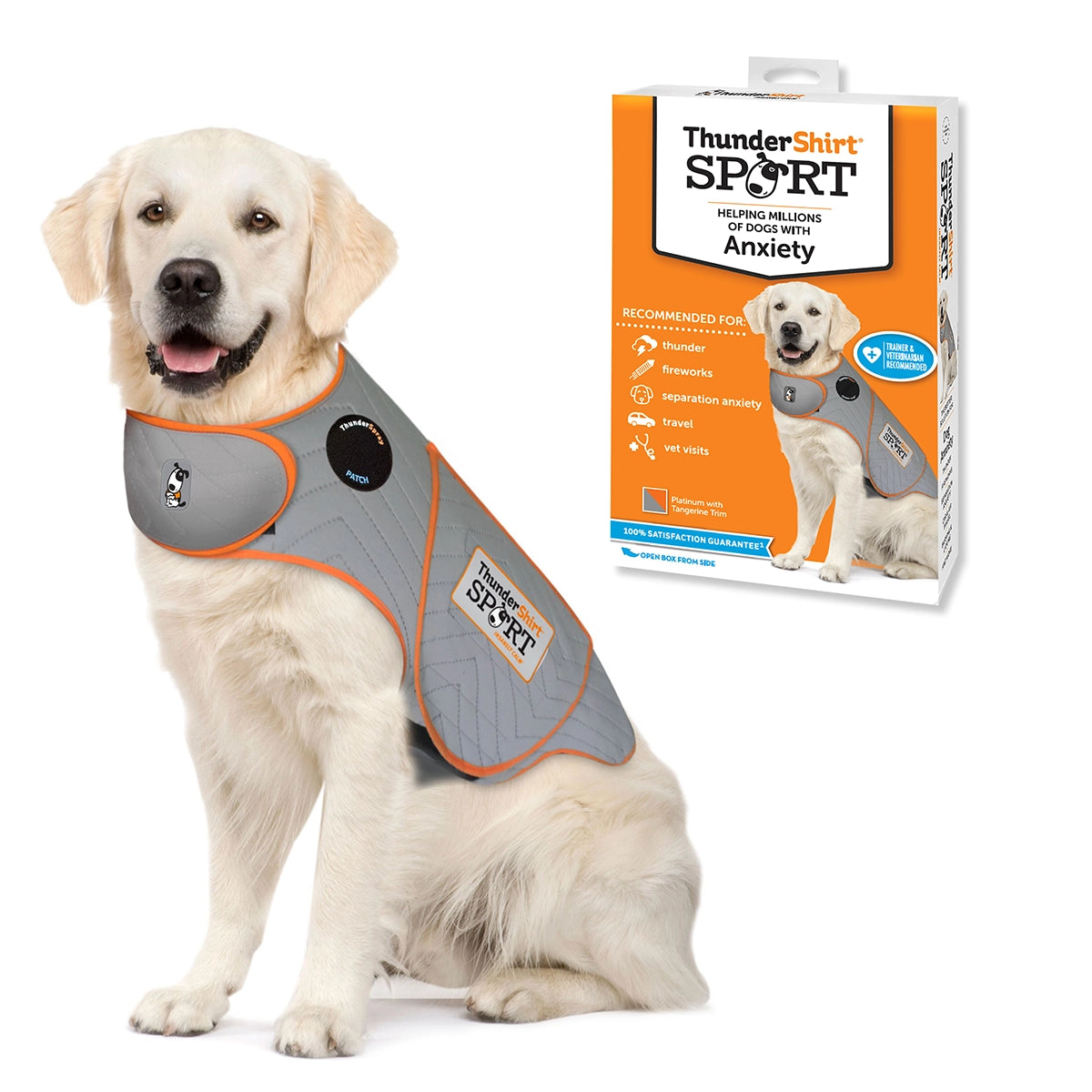 ThunderShirt for Dogs, X Large, Platinum Sport - Dog Anxiety Relief Calming Vest