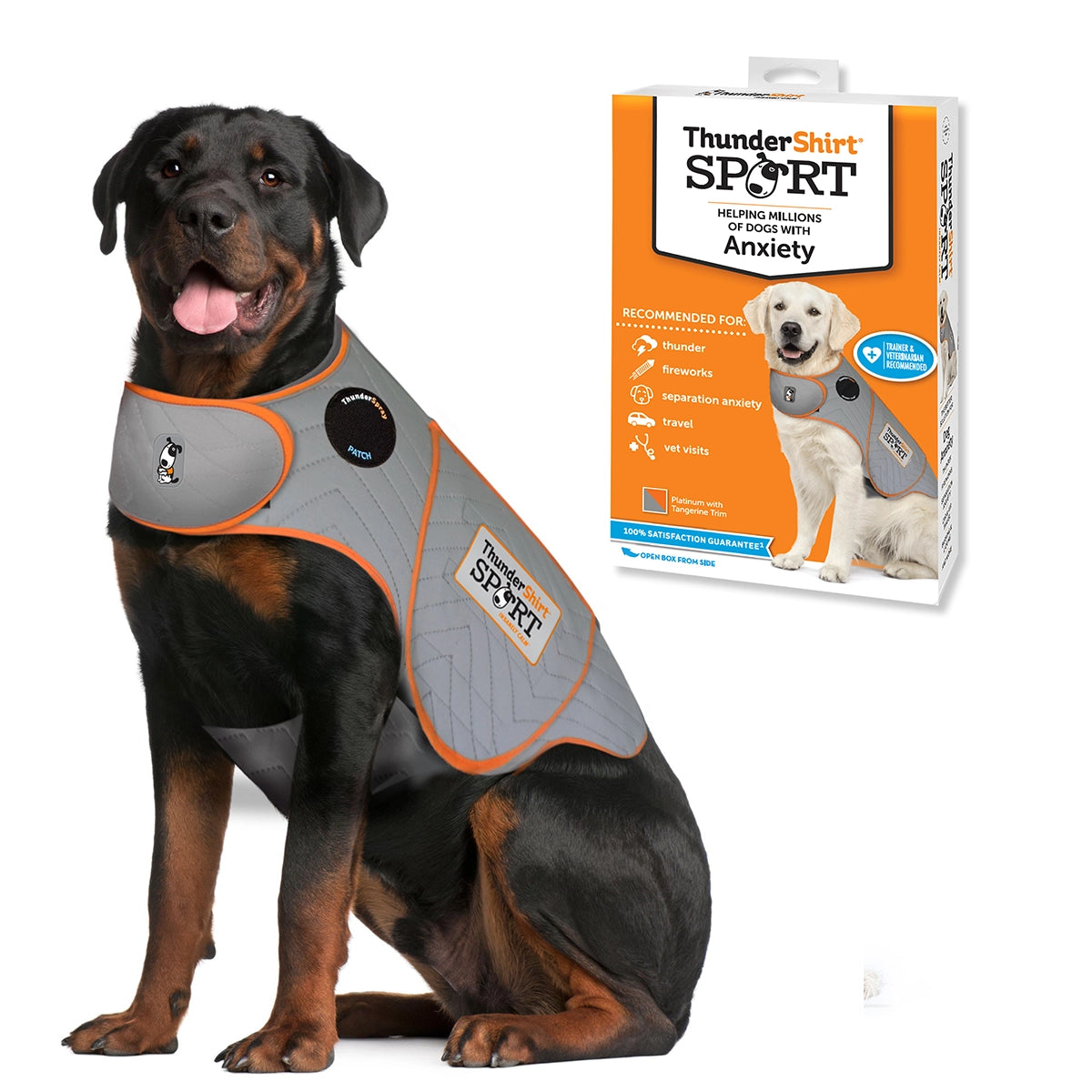 ThunderShirt for Dogs, XX Large, Platinum Sport - Dog Anxiety Relief Calming Vest