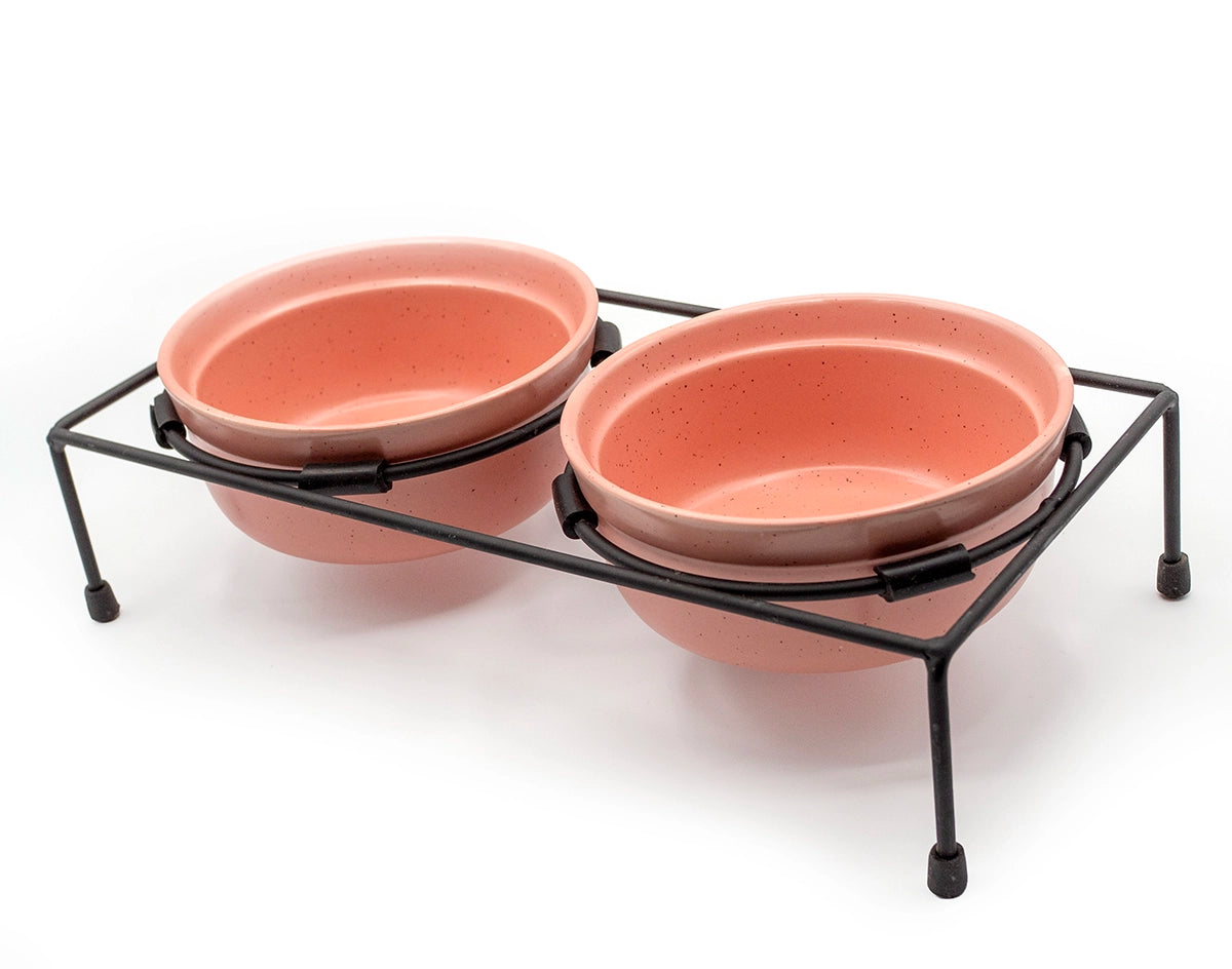 ThoozyPet Stoneware Pet Double Diner Pink 24 oz