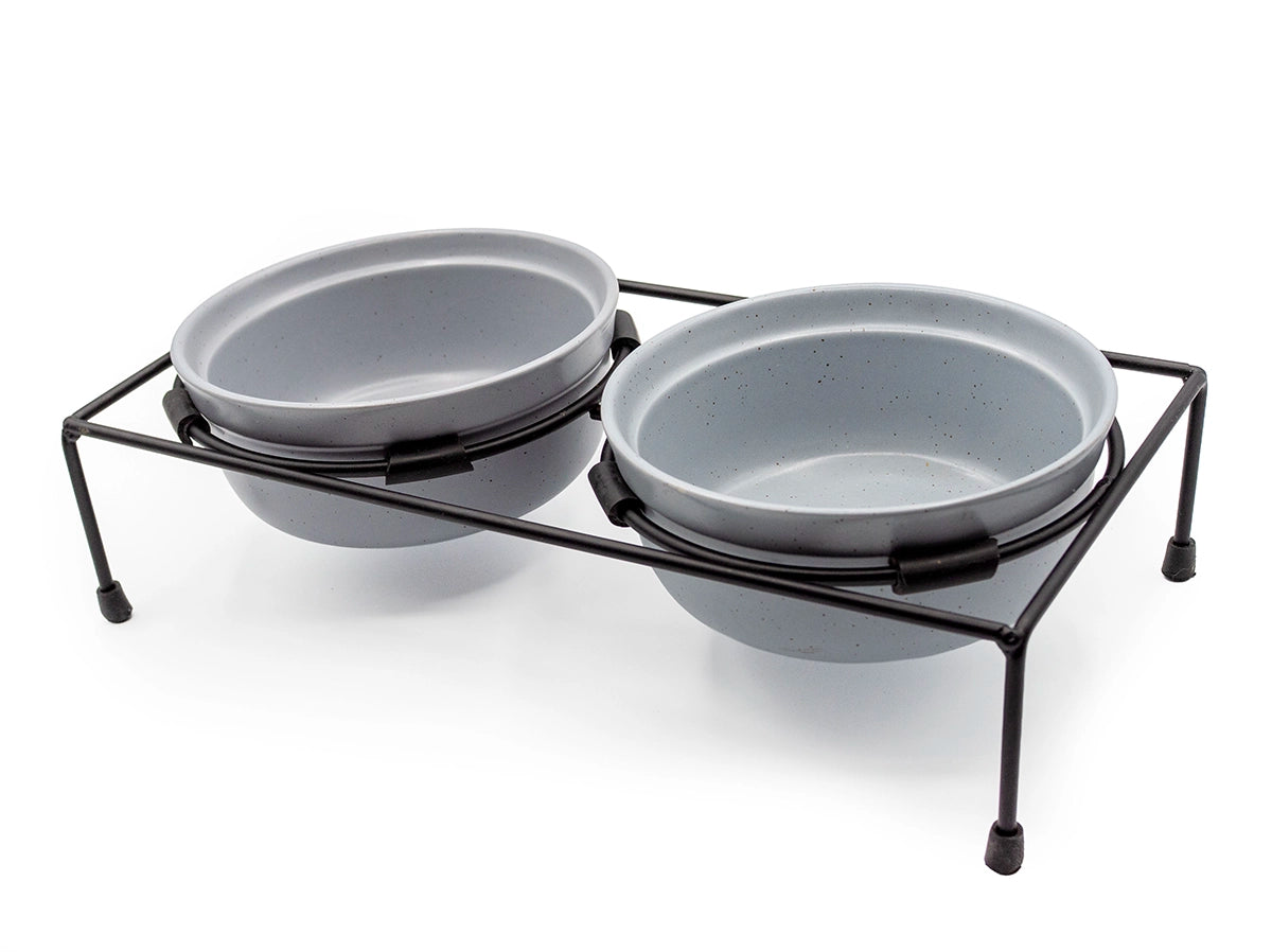 ThoozyPet Stoneware Pet Double Diner Slate 10 oz