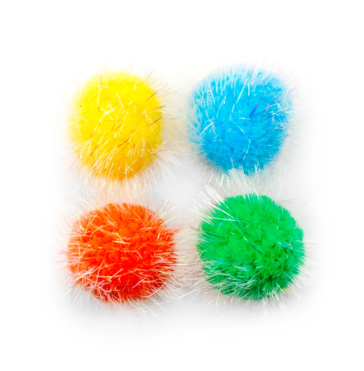 ThoozyPet 64pc Tinsel Ball 1.75" Bulk Cat Toy Bin