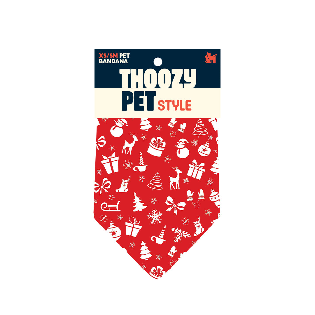 ThoozyPet Holly Days Bandana Red XS / Small