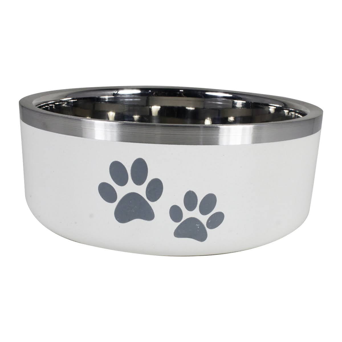 ThoozyPet Double Wall Bowl with Paws Butter Milk 32 oz