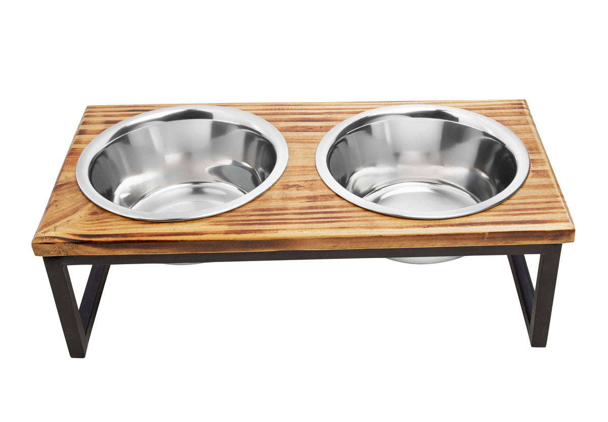 ThoozyPet Contempory Wooden Double Diner 1 Pint