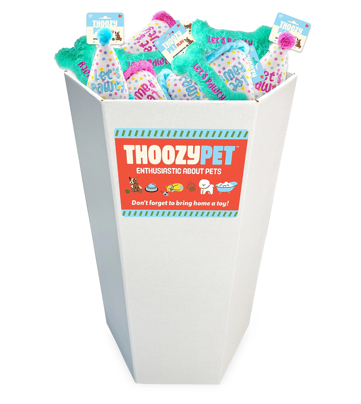 ThoozyPet Play 48pc Pawty Time Dump Bin