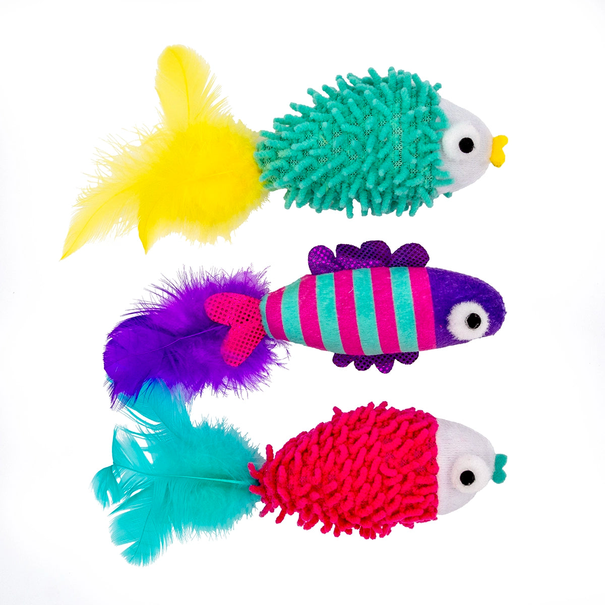 ThoozyPet Sea Life Fish Cat Toy 3pk