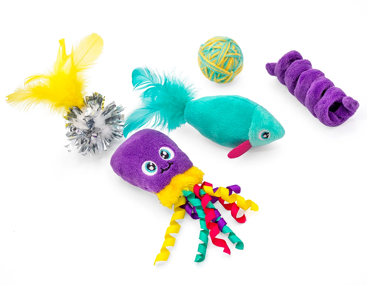 ThoozyPet Sea Life Cat Toy 5pk