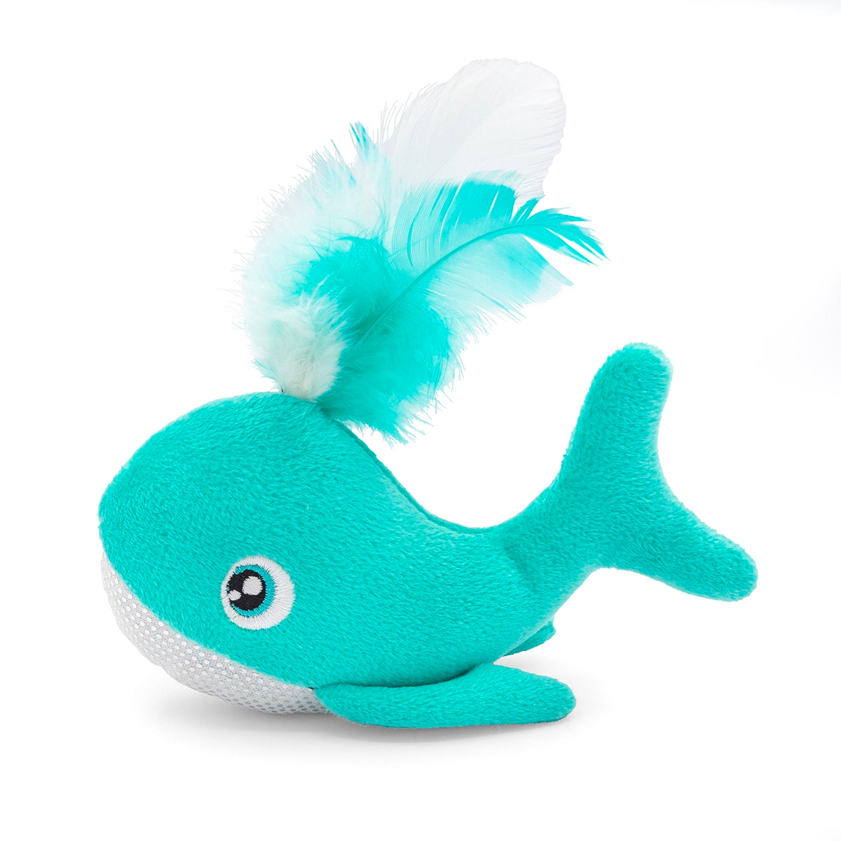 ThoozyPet Whale with Feather Spout Cat Toy