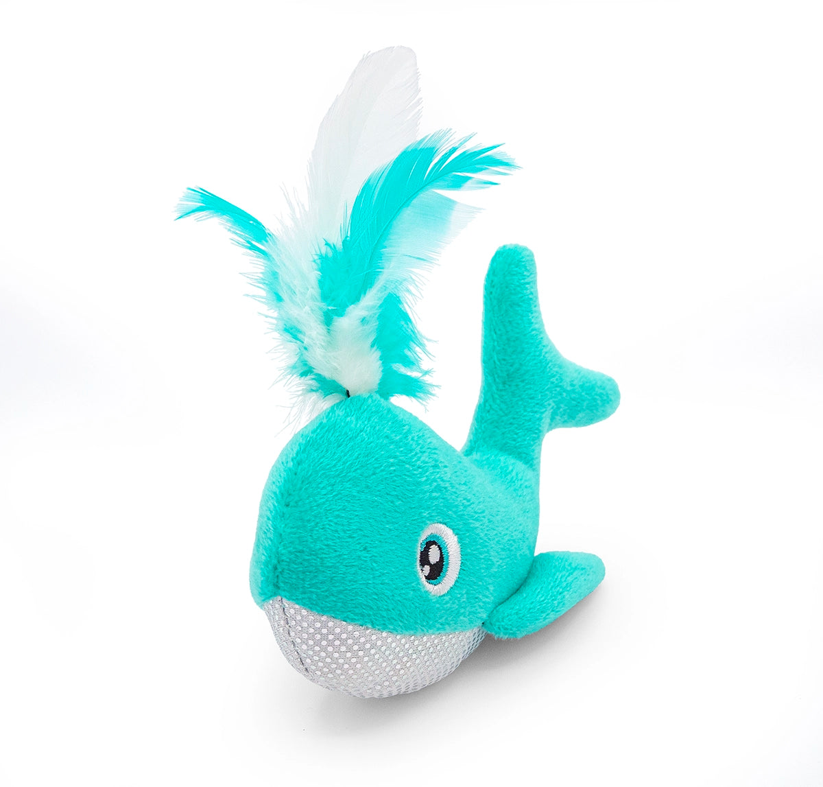 ThoozyPet Whale with Feather Spout Cat Toy