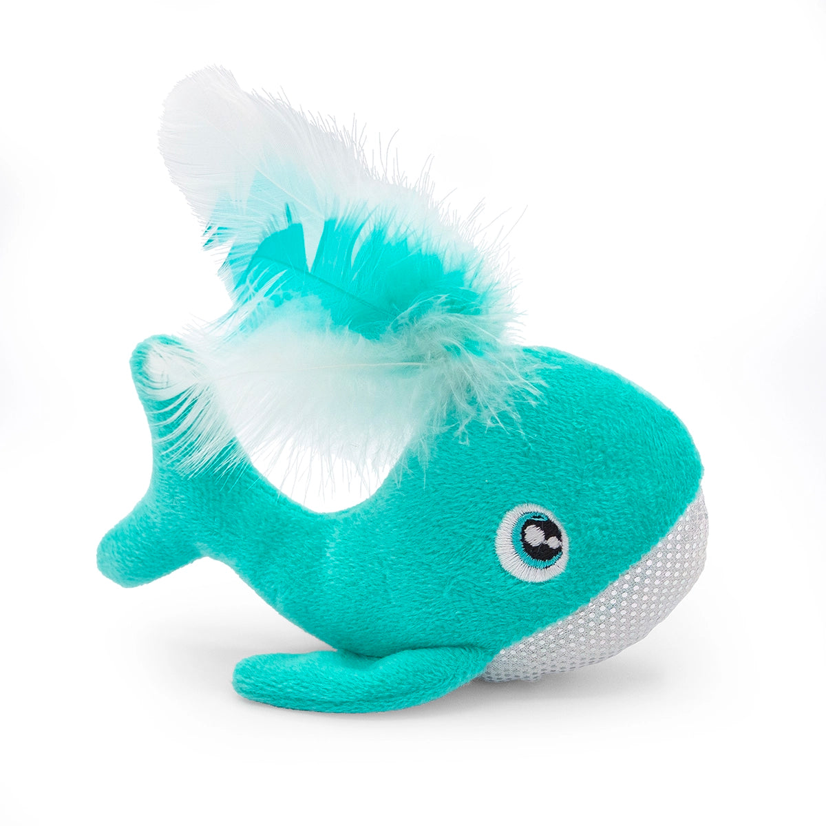 ThoozyPet Whale with Feather Spout Cat Toy