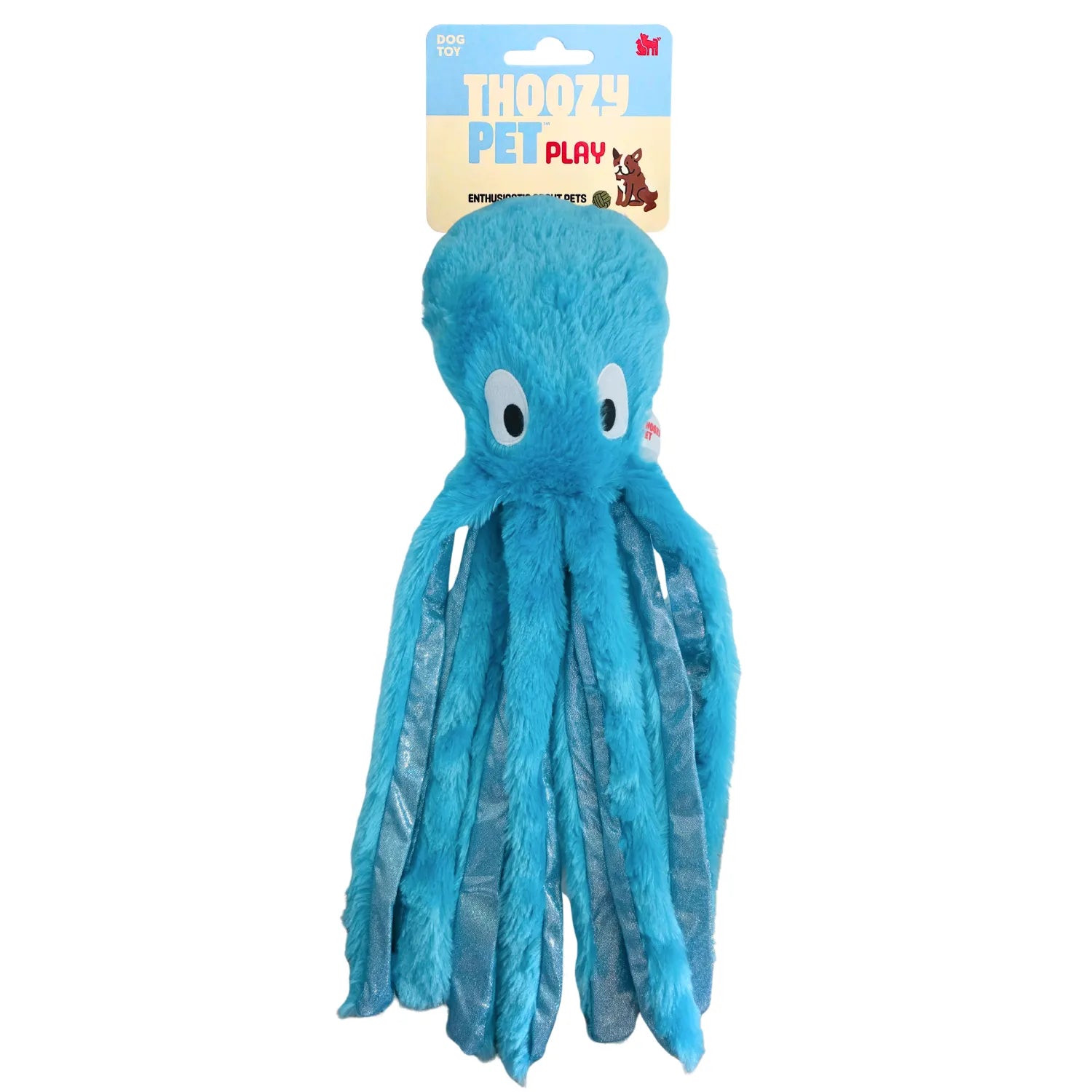 ThoozyPet Sea Life Octopus Plush Dog Toy Blue